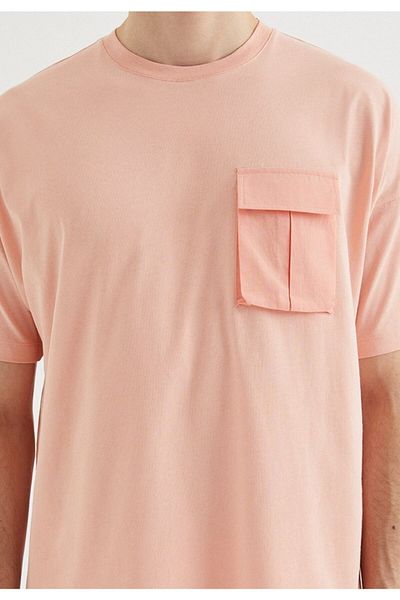WESTMARK LONDON Ανδρικό μπλουζάκι με ροζ Oversize Fit Crew Neck Basic Vital Utility
