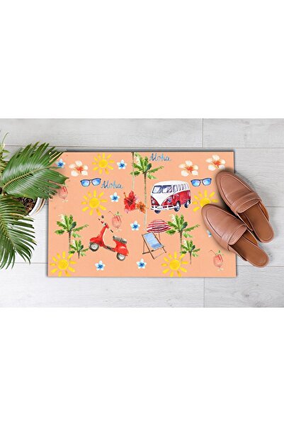 Evsebu Pienso Home Turuncu Parti Dekoratif Kapı Önü Paspası