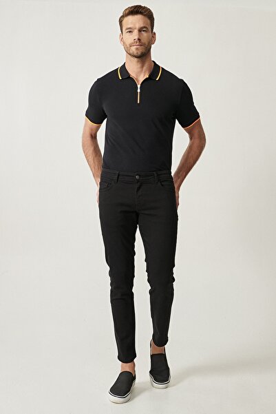 ALTINYILDIZ CLASSICS Erkek Siyah 360 Derece Her Yöne Esneyen Slim Fit Dar Kesim Pamuklu Esnek Rahat Pantolon