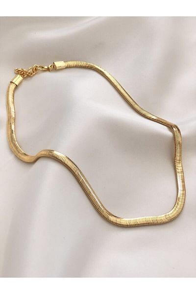 Jenny Daphne Women's Gold Italian Chain Necklace Does Not Fade Color Gold Plated