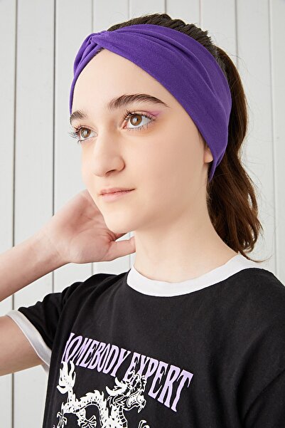 Babygiz Trend Purple Παιδική νεανική μπαντάνα μαλλιών, εξαιρετικά μαλακό, εύκαμπτο, φυσικό, χτενισμένο βαμβάκι