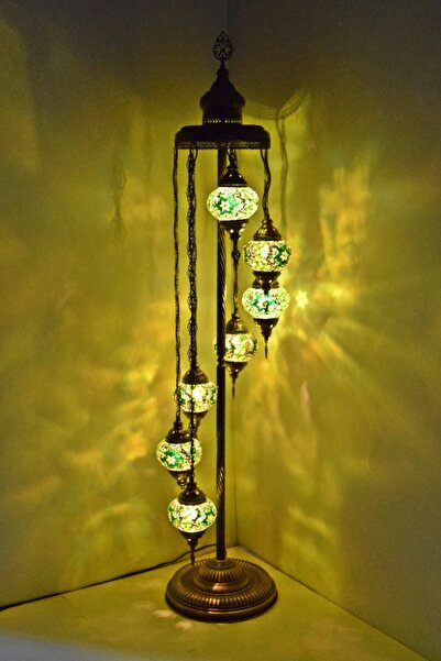 karlıkturistik Lambader Çoklu Elişi Sarkıt Camlı,mozaik Ayaklı Lambader,dekor...