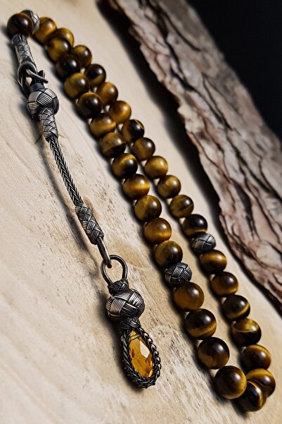 OTTOTESBİH Rozariu din piatră naturală, cu ciucuri de argint Kazaz, 8 mm, pia...