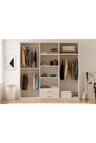 Rabi Yağmur Country 6 Kapaklı 2 Çekmeceli Mega Gardırop