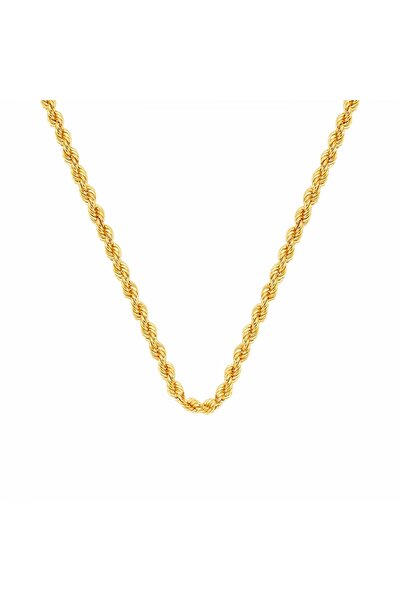 Altın Sepeti Altın Burma Halat Zincir 65 Cm