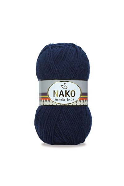 NAKO Superlambs 25 Yünlü El Örgü Ipi Renk Kodu: 3088 Lacivert