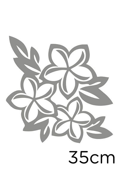 New Jargon Flowers And Leaves Wall Modified Car Sticker 35cm - Gray