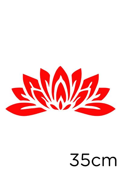 New Jargon Lotus Flower Patterned 35cm Red Sticker - Leaf and Paste