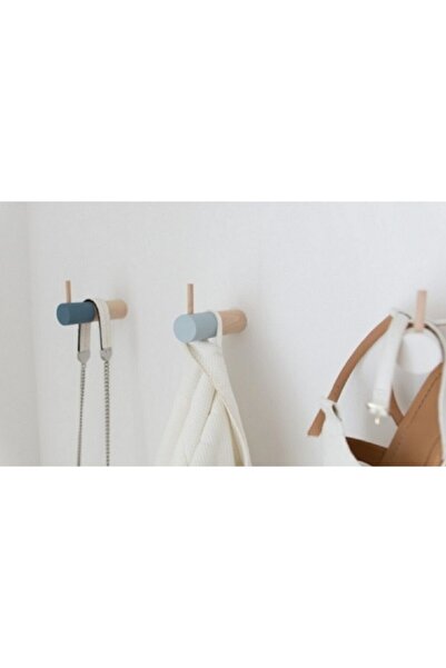 glb decor wood hand made مجموعة خطافات حائط تزيينية خشبية باللون الأزرق مكونة...