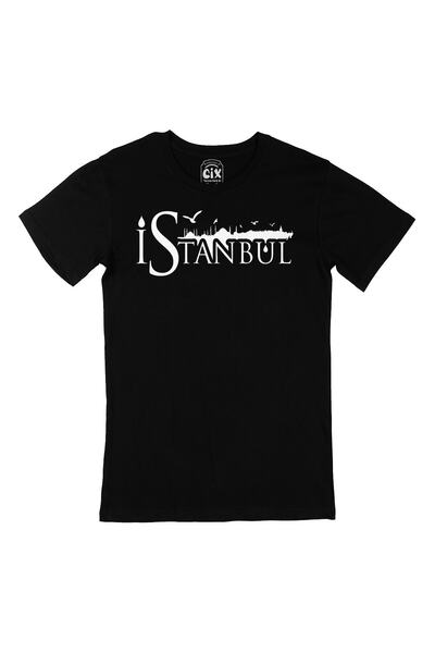 Cix Tricou negru unisex scris Istanbul