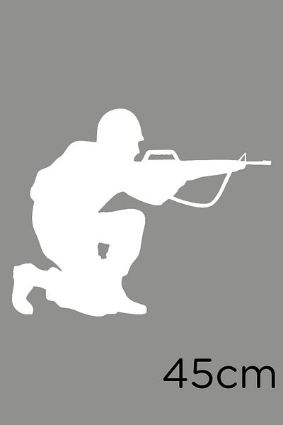 New Jargon Nișă Field Soldier Autocolant pentru Vehicul și Perete 45cm - Alb