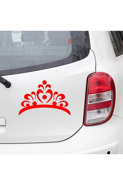 New Jargon Flower Pattern Shaped Princess Crown Sticker Pasting 35cm - Red
