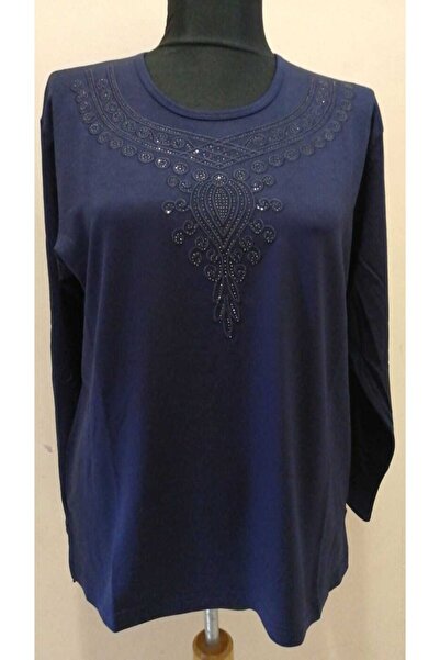 Rüya Kadın Lacivert Anne Taşlı Penye