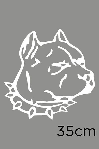 New Jargon Autocolant Pitbull Dog Paste 35cm - Alb