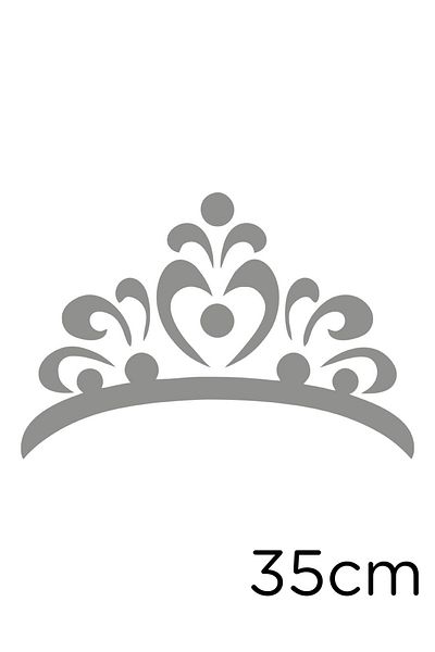 New Jargon Flower Pattern Shaped Princess Crown Sticker Pasting 35cm - Gray