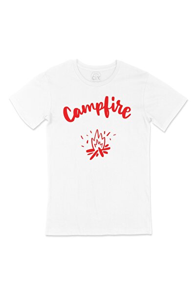 Cix White T-Shirt with Campfire Pocket Logo Design