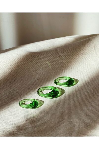 Minizooistanbul Minizoo Glass Ring Transparent Green (pcs)