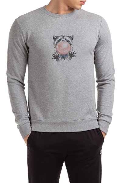 QIVI Men's Gray Raccoon Illustration Raccoon Watercolor Flower Watercolor Pri...