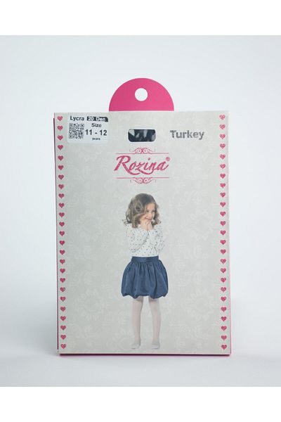 Rozina Бял тънък чорапогащник 20 ден банан за момиче
