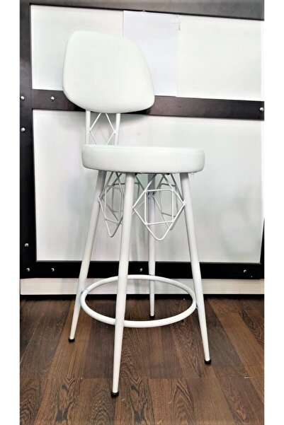 J&S QUALİTY Yeni Tasarımıyla Mutfak Cafe Bar Salon Yemek Masası Metal Konik Ayaklı 55 cm Oturum Sandalye