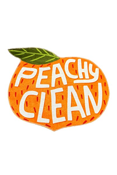 RUGSMODERN Mira 828 Meyve Desenli Peachy Clean Yazılı Dekoratif Yıkanabilir Halı