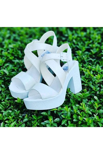 Ayakkabı Tutkusu Stilo ® Women's Off-White Bridal Heeled Shoes 10cm
