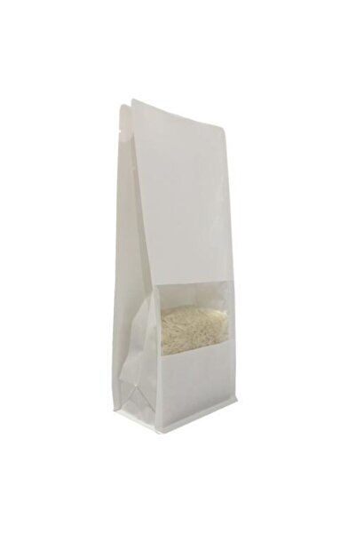 Beyaz Kraft Pencereli Flat Bottom 14x35 Cm 500 Adet