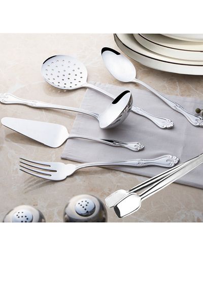 Nehir Lalezar Vintage Style Shiny Simple 6 Piece Shiny Servingware Set