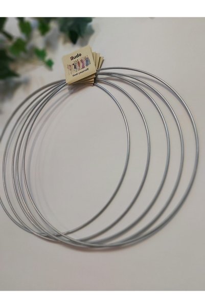 Enludo Metal Macrame Circle 30 Cm Set of 5 Galvanized Pulley Ring Dream Catcher