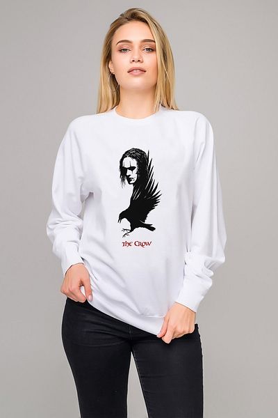 QIVI Γυναικείο λευκό πλεκτό μακρυμάνικο φούτερ