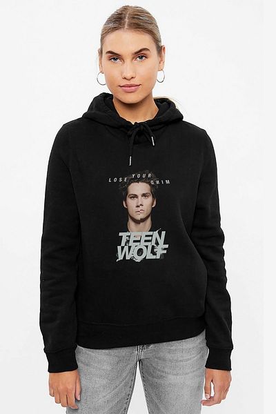 QIVI Hanorac tricotat cu glugă cu mânecă lungă pentru femei Teen Wolf Lose Your Mind