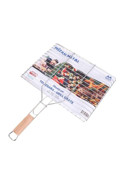 BAYRAM Et Balık Mangal Izgara Teli Ahşap Kulplu 30x40 Cm