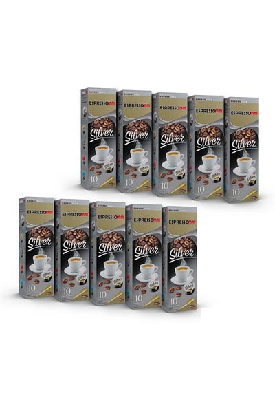 ESPRESSOMM Tchibo Cafissimo Silver Capsule Coffee - 100 Pieces