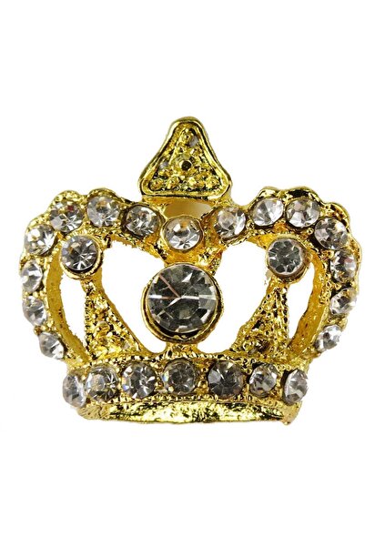 ELITETIME Κορώνα Κρυστάλλινη Πέτρα Μεγάλη Χρυσή 2,5x3 εκ. (10 Τεμάχια)