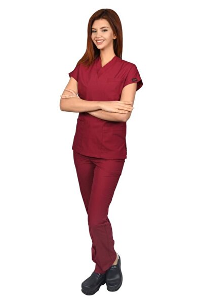 VEHBİ Жіночий лікарський халат з еластичної тканини з лікрами, лікарняний ком...