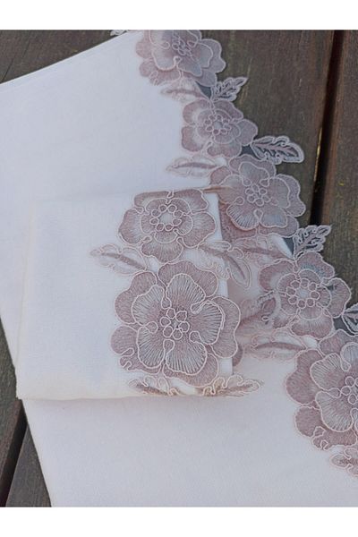 Çeyiz Bahçesi Gülşen 3D French Lace Πετσέτα βελούδου σε σκόνη 2 τεμαχίων