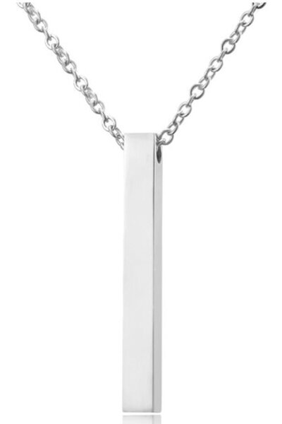 Tahtakaledeyim قلادة رود بار لون فضي مع سلسلة حلقية