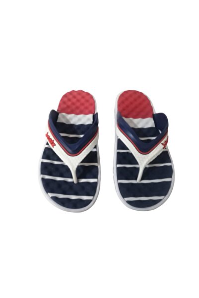 Calx Ca9132-010 Men's White Navy Blue Flip Flops Beach Daily Walking Slippers