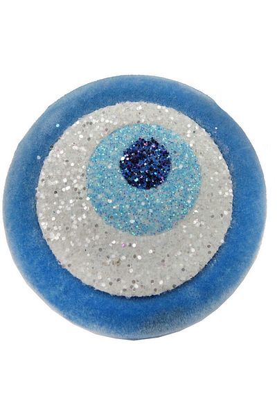 Acar Süs Blue Beaded Flocked Finish - Box Evil Eye 3.5X4.5 cm (10 Pieces)