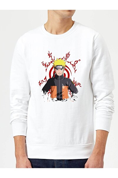 QIVI Anime Narutotokyo Ghoul Kaneki Manga Printed White Men's Knitted Sweatsh...