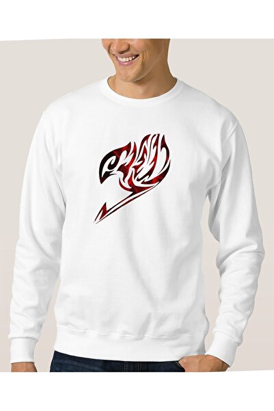 QIVI Anime Fairy Tail Glass Guild Emblem Printed White Men's Knitted Sweatshi...