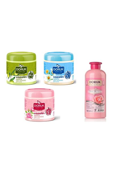 Doruk Kolonya 3 Çeşit Vaselin Doruk *güllü + Zeytnyağlı + Sade **gülsuyu Hediye