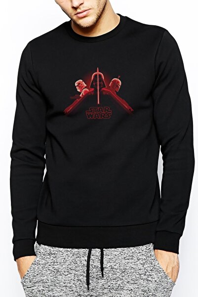 QIVI Star Wars Štampano crna muška Pleteno majica sa dugim rukavima