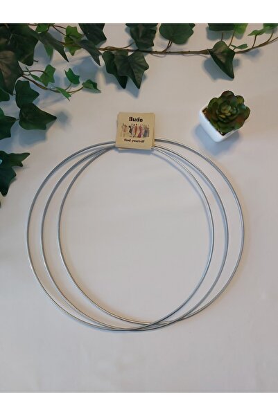 Enludo طقم دائرة معدنية مكرامية 30 سم مكون من 3 قطع حلقة بكرة مجلفنة Dream Catcher