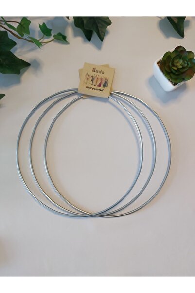 Enludo طقم دائرة معدنية مكرامية 24 سم مكون من 3 قطع حلقة بكرة مجلفنة Dream Catcher