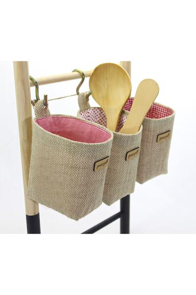 pearpio Dekoratif Çok Amaçlı 3lü Jüt Sepet&saksı