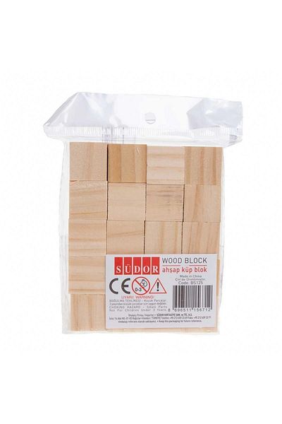 Südor SUDOR WOOD CUBE BLOCK 20 pcs Natural 2 x 2 x 2 cm