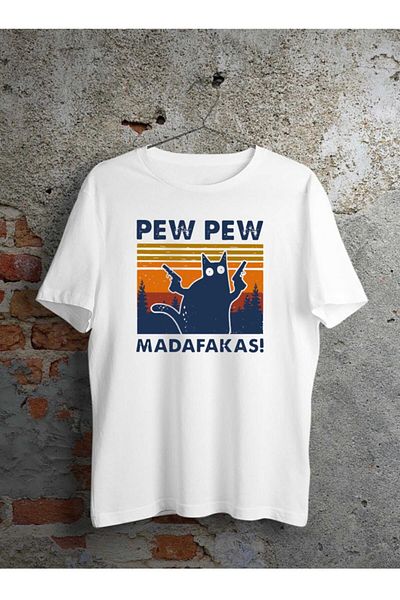 venüsdijital Pew Pew Madafakas Design Tricou alb unisex