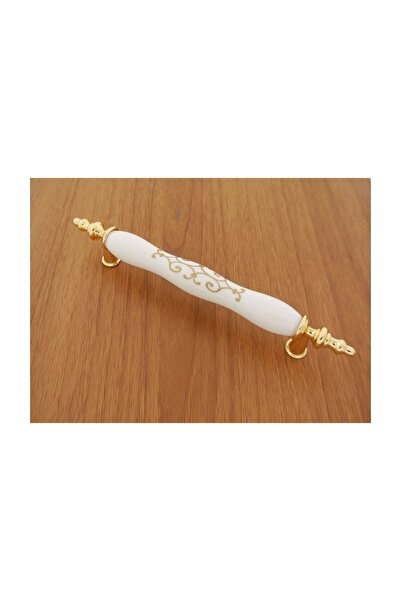 Azimkar Hırdavat Porselen Kulp Ezgi Sarı Yaldızlı 128 Mm