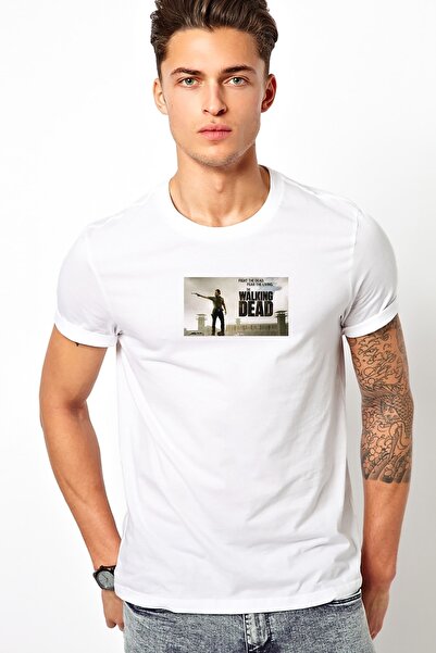 QIVI Kolekcija The Walking Dead Štampano Bela muška Pleteno majica T-shirt T-...